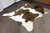 White & Chocolate Calfskin Rug