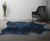 Blue Specked Black Cowhide Rug - Medium