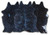 Blue Specked Black Cowhide Rug - Medium