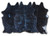 Blue Specked Black Cowhide Rug - Large