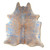 Metallic Blue & Tan Cowhide Rug - Medium