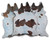 Blue Specked Brown & White Cowhide Rug - Medium