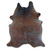 Turquoise Specked Brown Cowhide Rug - Large