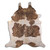 Gold Specked Brown & White Cowhide Rug - Large