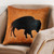 Cowhide Black Bison Pillow - Small