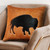 Cowhide Black Bison Pillow - Medium