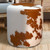 Guernsey Cowhide Round Pouf