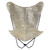 Gold & White Cowhide Sling Chair