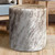 Light Brindle Cowhide Round Pouf