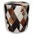 Mosaic Cowhide Round Pouf