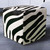 Zebra Cowhide Square Pouf