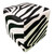 Zebra Cowhide Square Pouf