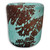 Turquoise Embossed Gator & Cowhide Round Pouf