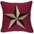 Crimson Starburst Pillow with Feather Insert