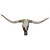 Authentic Longhorn Skull with Cowhide & Copper Glass