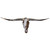 Authentic Longhorn Skull with Brown & White Cowhide & Copper Glass