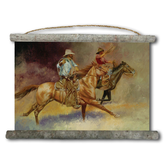 Moving Out Cowboy Canvas Wall Scroll | Lone Star Western Decor