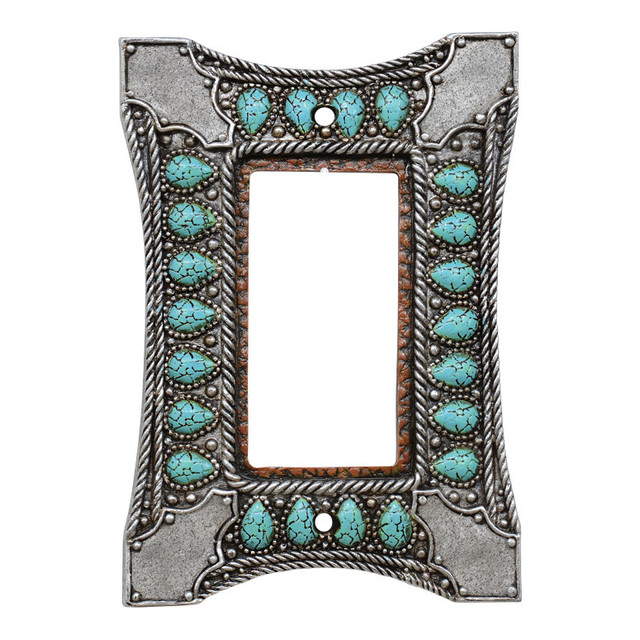 Tribal Turquoise Single Rocker Switch Cover | Lone Star Western Decor