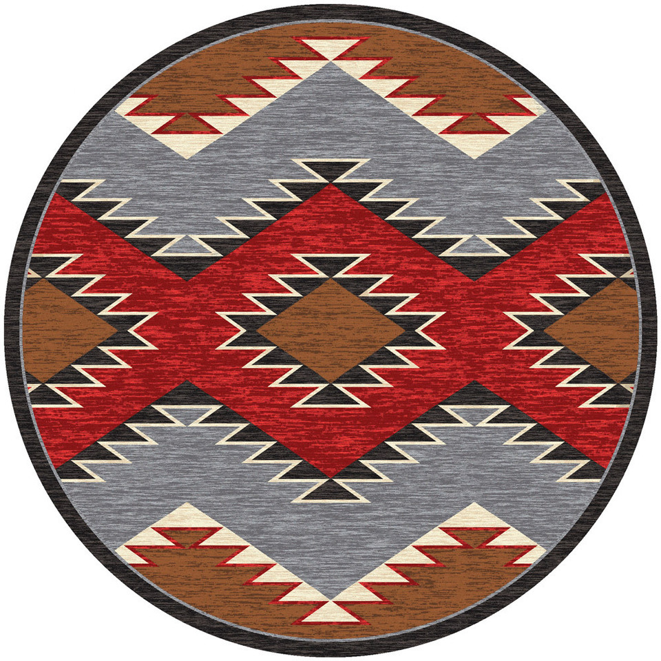 Heritage Southwestern Rug 8 Ft. Round Lone Star Western Decor