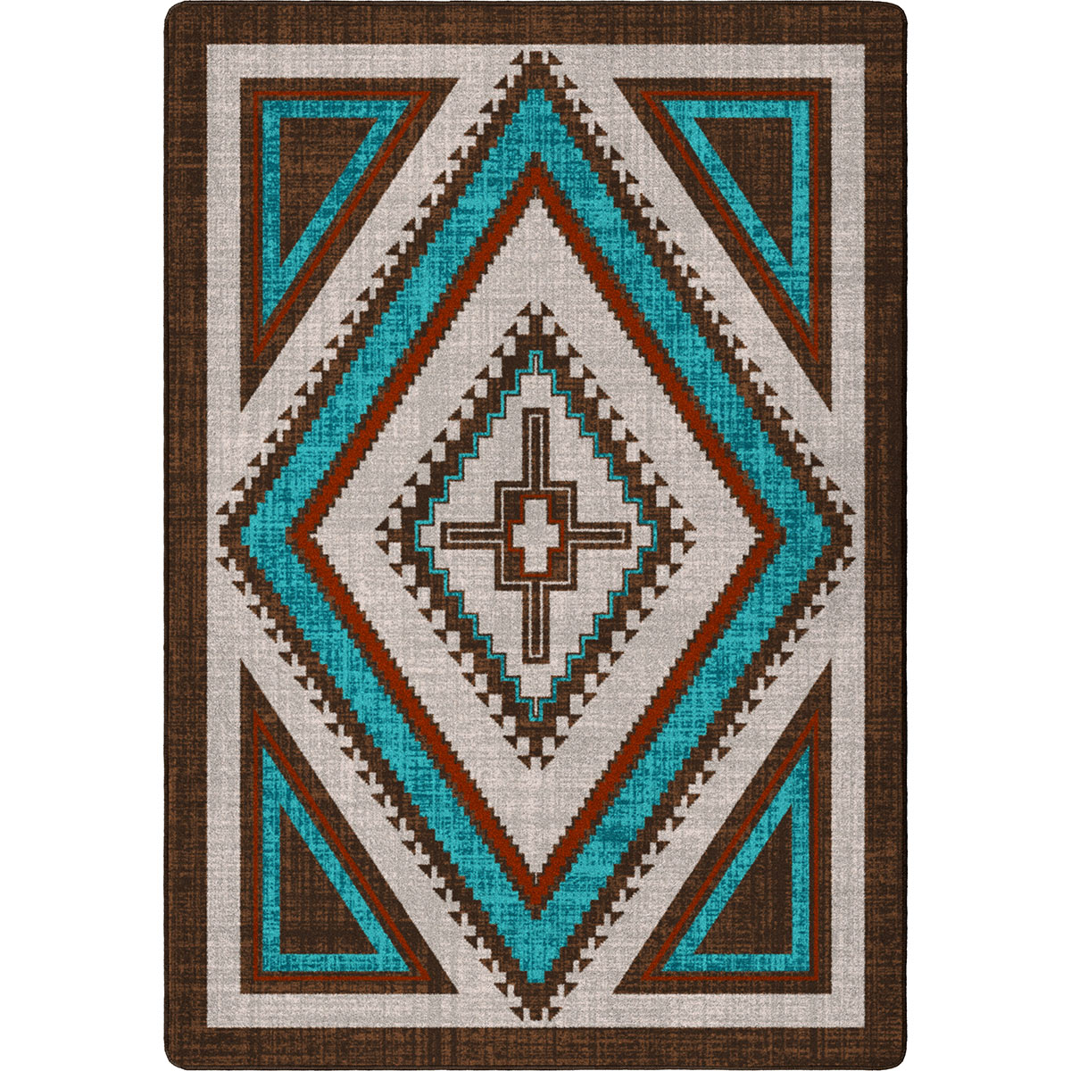 Flash Furniture Ventana Collection Southwest 2x3 Turquoise Area Rug -  Olefin Rug with Jute Backing - Hallway, Entryway, Bedroom, Living Room