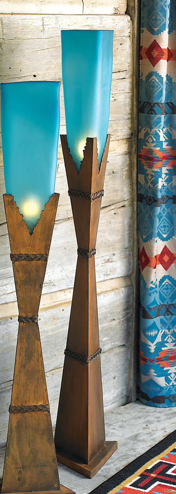 turquoise floor lamp