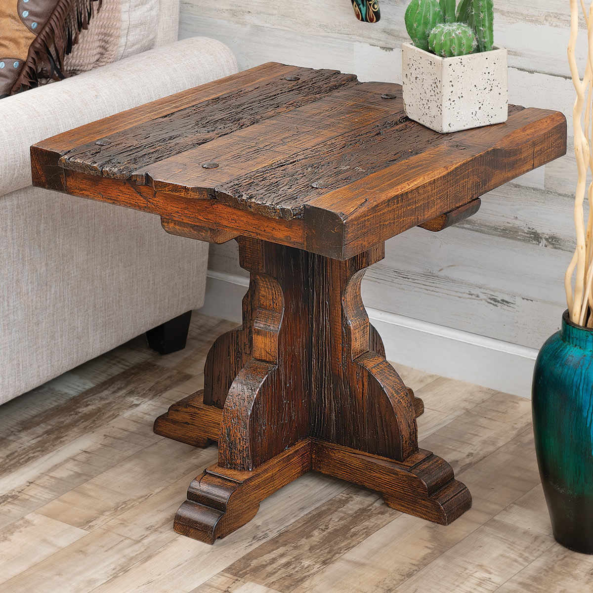 Rustic western shop end tables