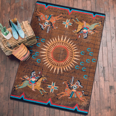 Battle Records Brown Rug - 3 x 4 | Lone Star Western Decor
