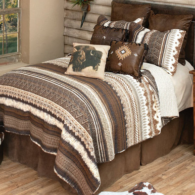 Image of Southwest Mocha Quilt Bed Set - King