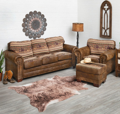 Mustang Band 4 Piece Set with Conventional Sofa | Lone Star
