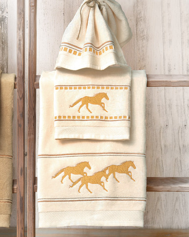 Running Free Horse Cream Towel Set (3 pcs)