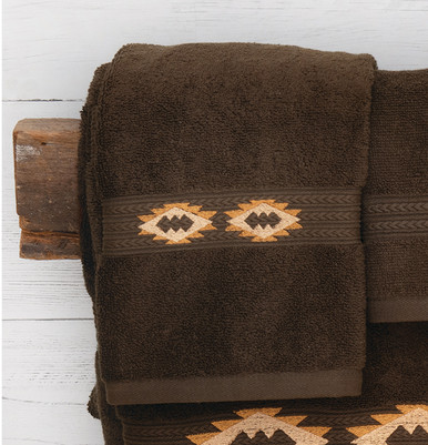 Aztec Sky Linen Embroidered Bath Towel - CLEARANCE