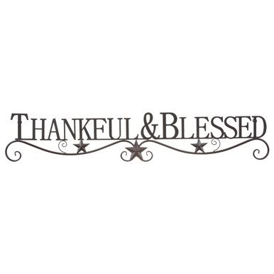 Thankful & Blessed Metal Wall Hanging