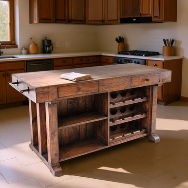 Image of Abilene Rustic Kitchen Island