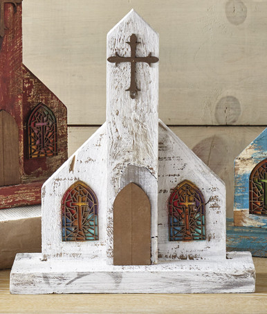 Southwestern Chapel Table Top Church - White | Lone Star Western Decor