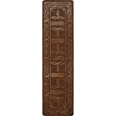 Western Stitched Leather Style Rug - 2 x 8