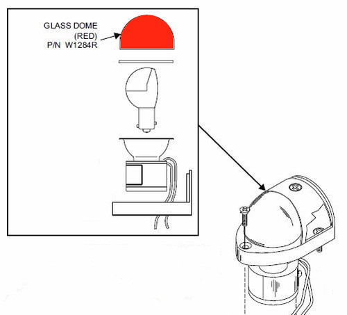 Whelen Red position light lens - W1284R