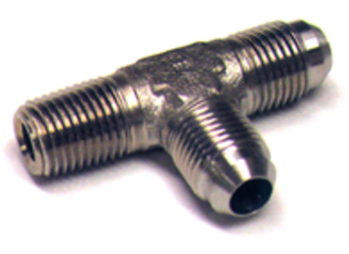 Tee, Tube with Pipe Thread on Run, Aluminum, O.D. 1/8, Thread Size 1/8 - AN826-2D