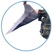 Slide bib around the oil filter, pull up on tabs and tilt to form a seal, and unscrew the oil filter.