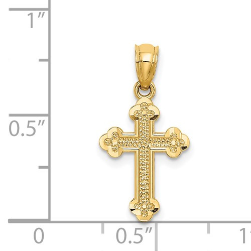 14K、585 14KT Gold Byzantine Cross- Small- 5/8