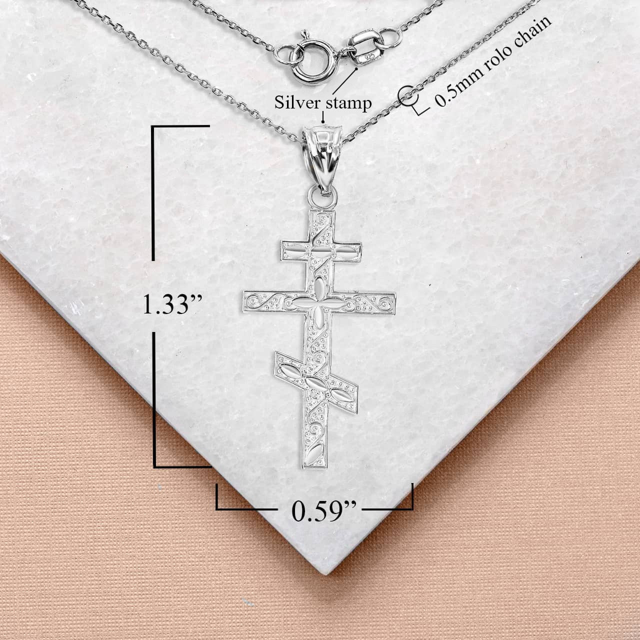 3 ctw Round Lab Grown Diamond Cross Pendant with Adjustable Chain -  Grownbrilliance