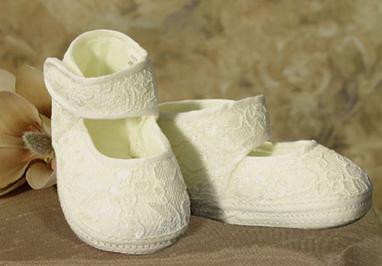 ivory christening shoes