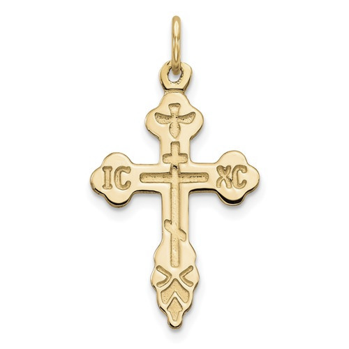 10KT Gold St. Xenia Style Cross - OrthodoxGifts.com