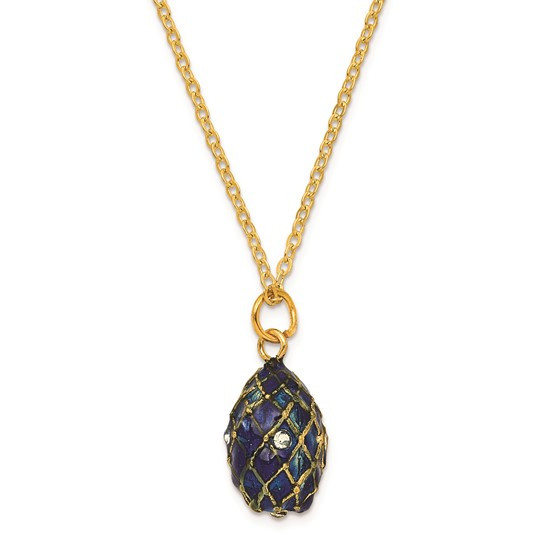 Imperial Egg Trinket Music Box- Royal Blue with Matching 18