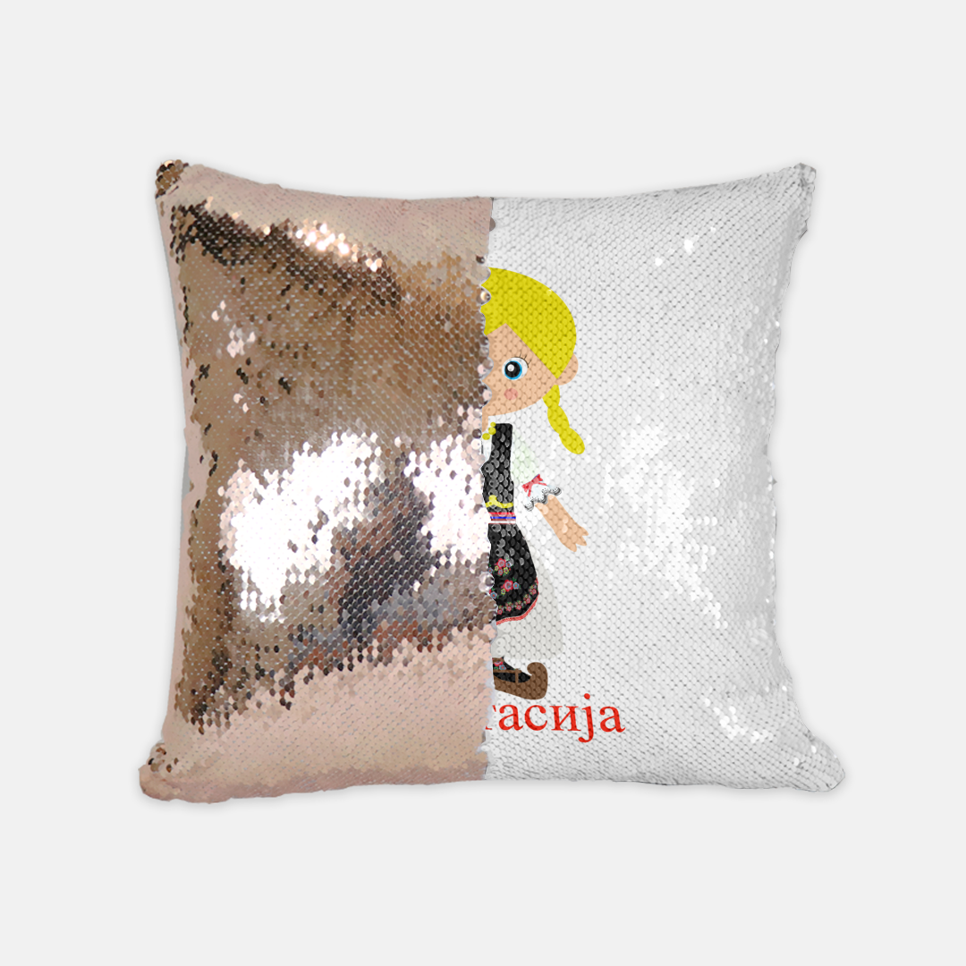 personalized sequins pillow