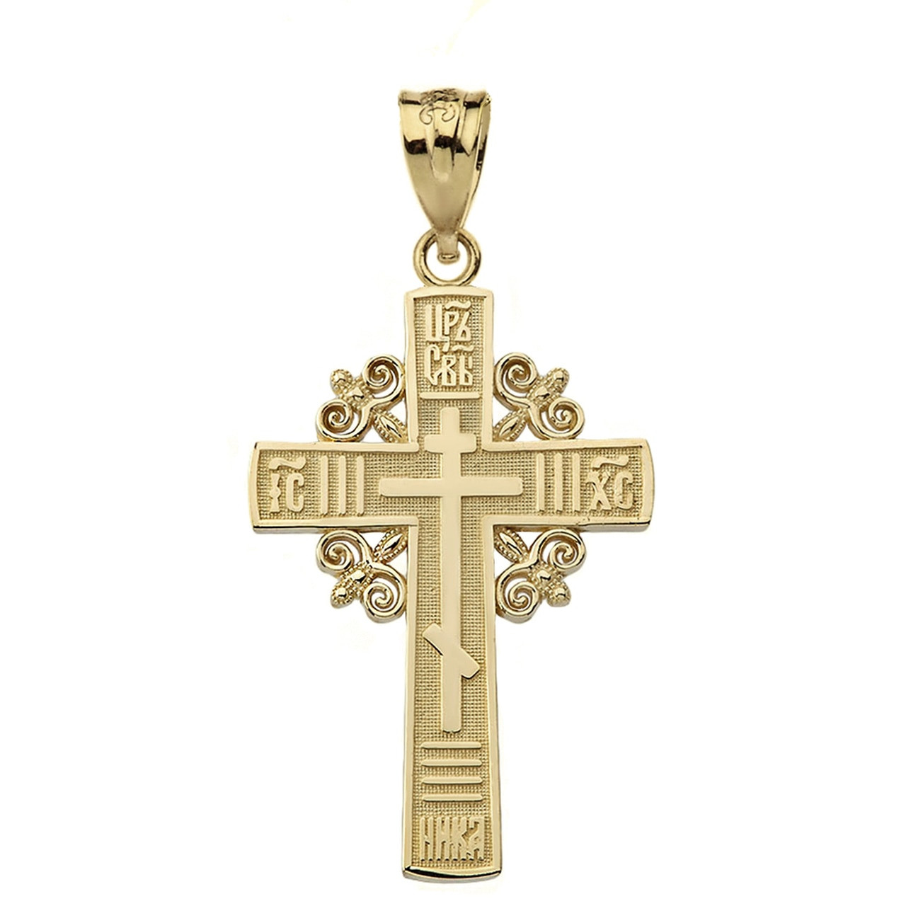 10KT Gold Car Slavi Orthodox Cross 