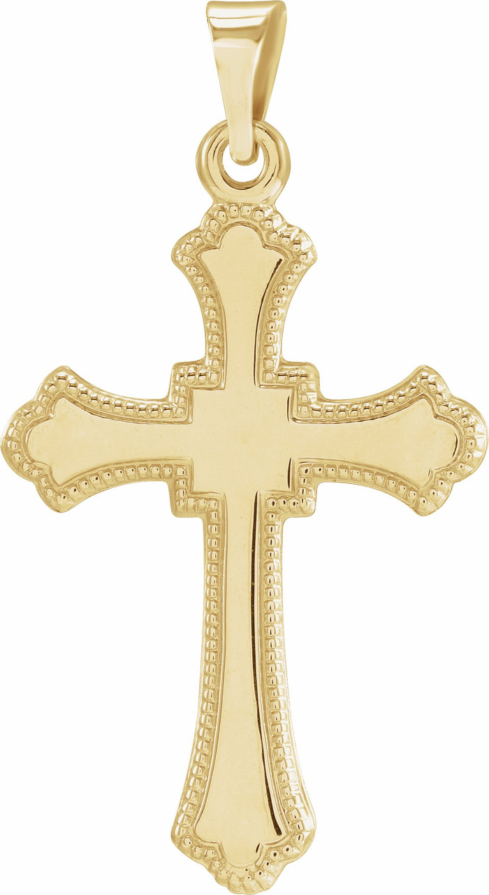 14KT Gold Cross Pendant - 7/8