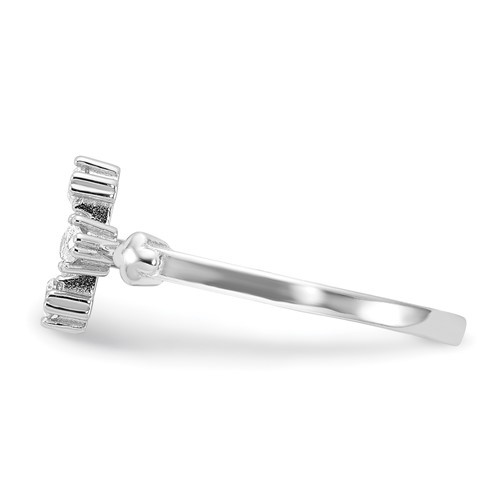 Men's 316L Stainless Steel Cross Ring With Red Cubic Zirconia - Gold Plated - Sizes 8-13