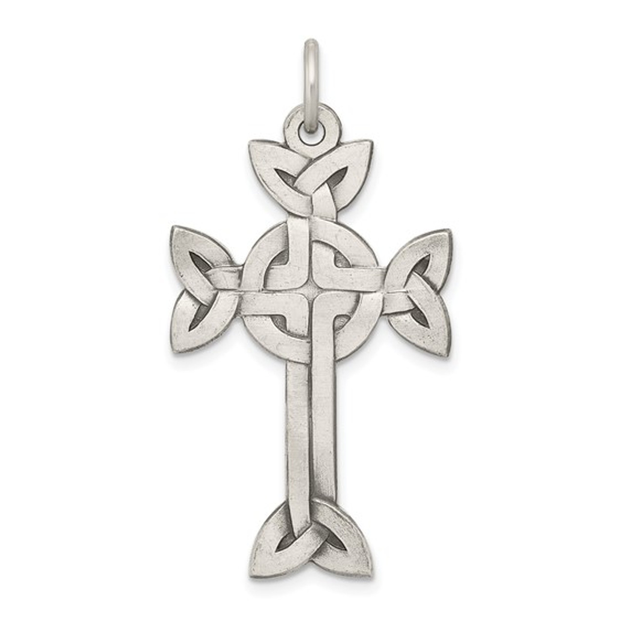 Sterling Silver Antiqued Celtic Irish Cross Pendant