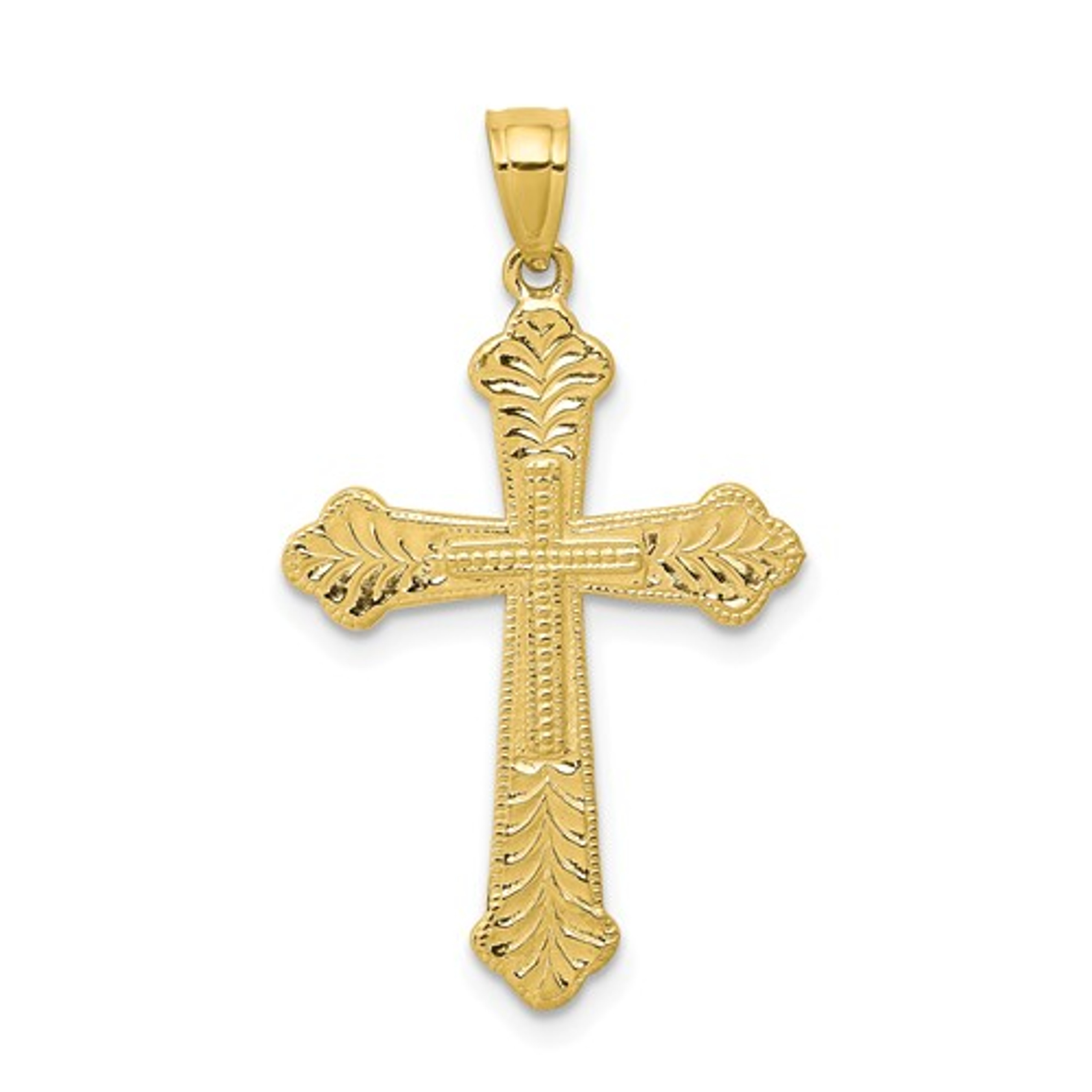 10KT Gold Budded Style Orthodox Cross- 1