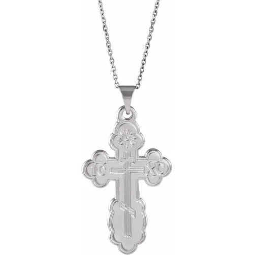 Sterling Silver St. Olga Style Cross- Large